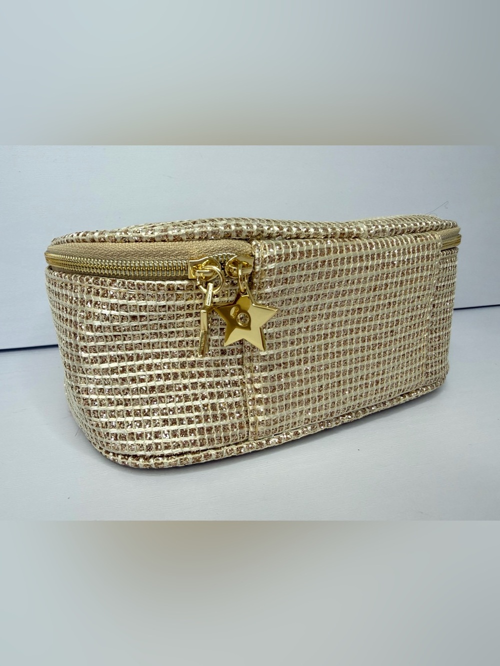 Christian Dior Holiday Gold Cosmetic Bag Christmas 2025 Stars Zip Case ONLY - Picture 5 of 7